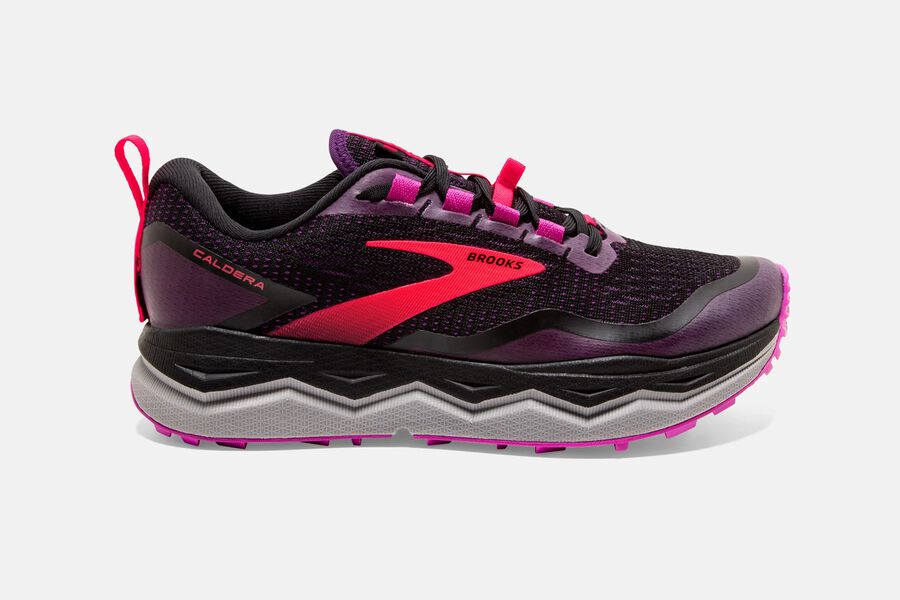 Brooks Caldera 5 Trail Running Shoes Womens - Black/Red - RDQGC-7906